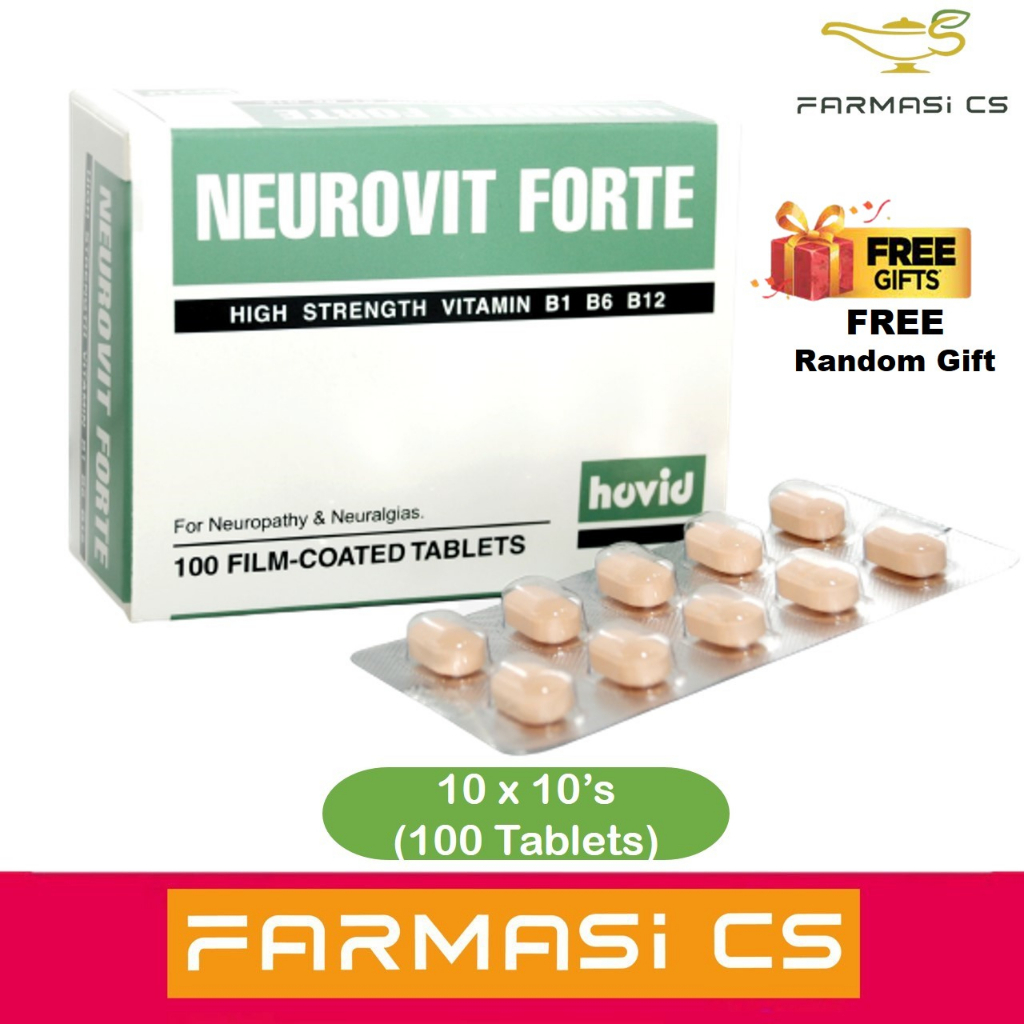 Hovid Neurovit Forte 10 X 10s (100 Tablets) FREE GIFT EXP:07/2024 ...