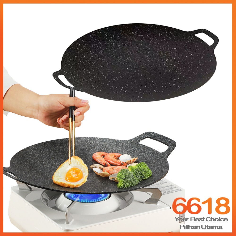 Kuali Panggangan Hitam Tidak Melekat Kuali Berkhemah BBQ Dapur Korean ...