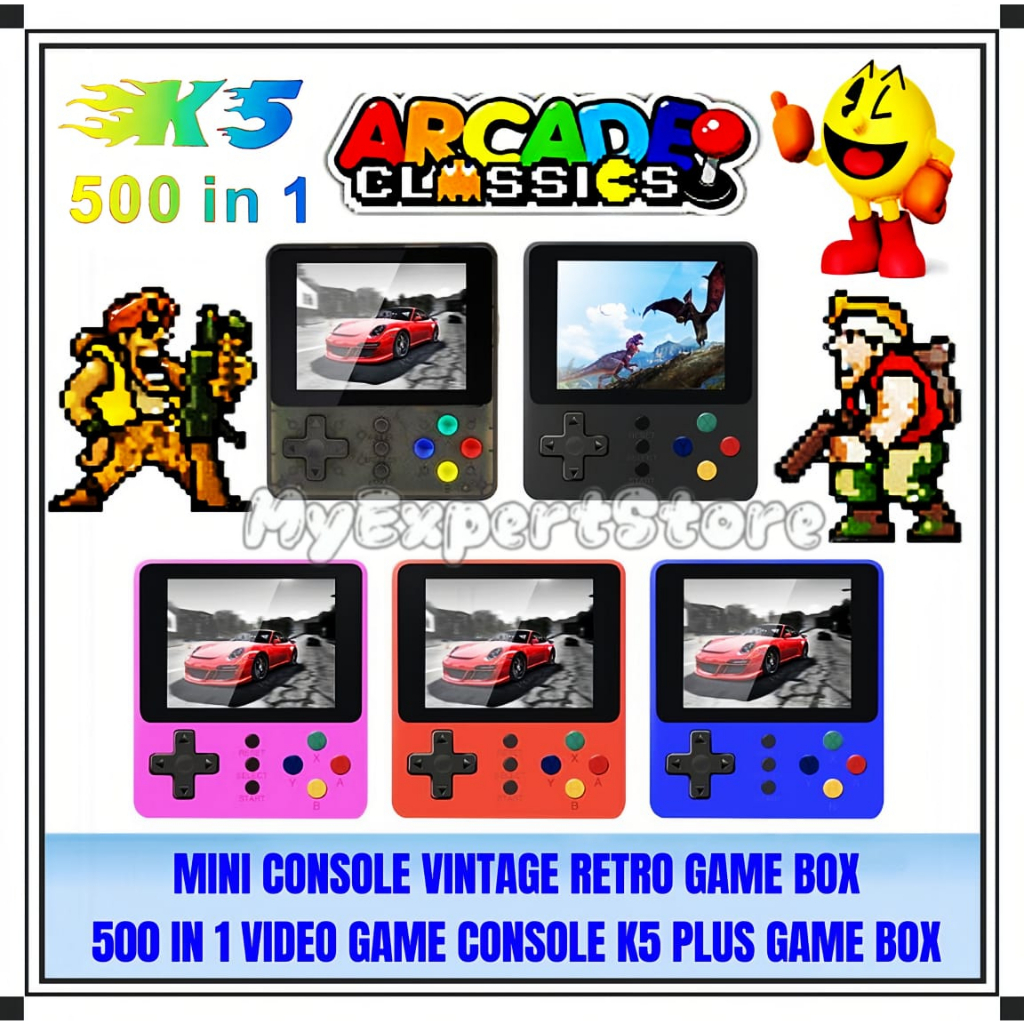 K5 500 in 1 Rechargeable Mini Handheld Console Vintage Retro Game Box ...