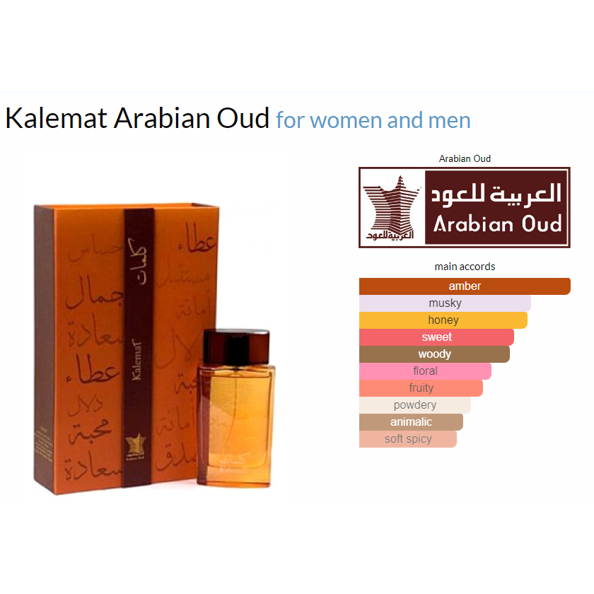 [Decant] Original Arabian Oud Kalemat Shopee Malaysia