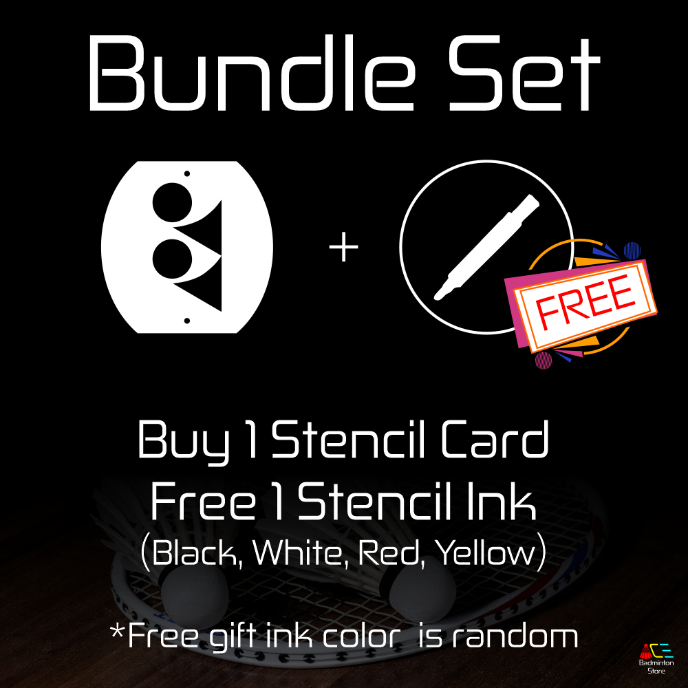 [Badminton Stencil Bundle] Badminton Logo Stencil + Free Stencil Ink