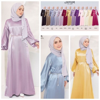 Stella Elegant Dress FREE GOLD BELT! 9107 Stella Dinner Dress! Dress Satin!  Muslimah Dress! Long Maxi Dress! Jubah