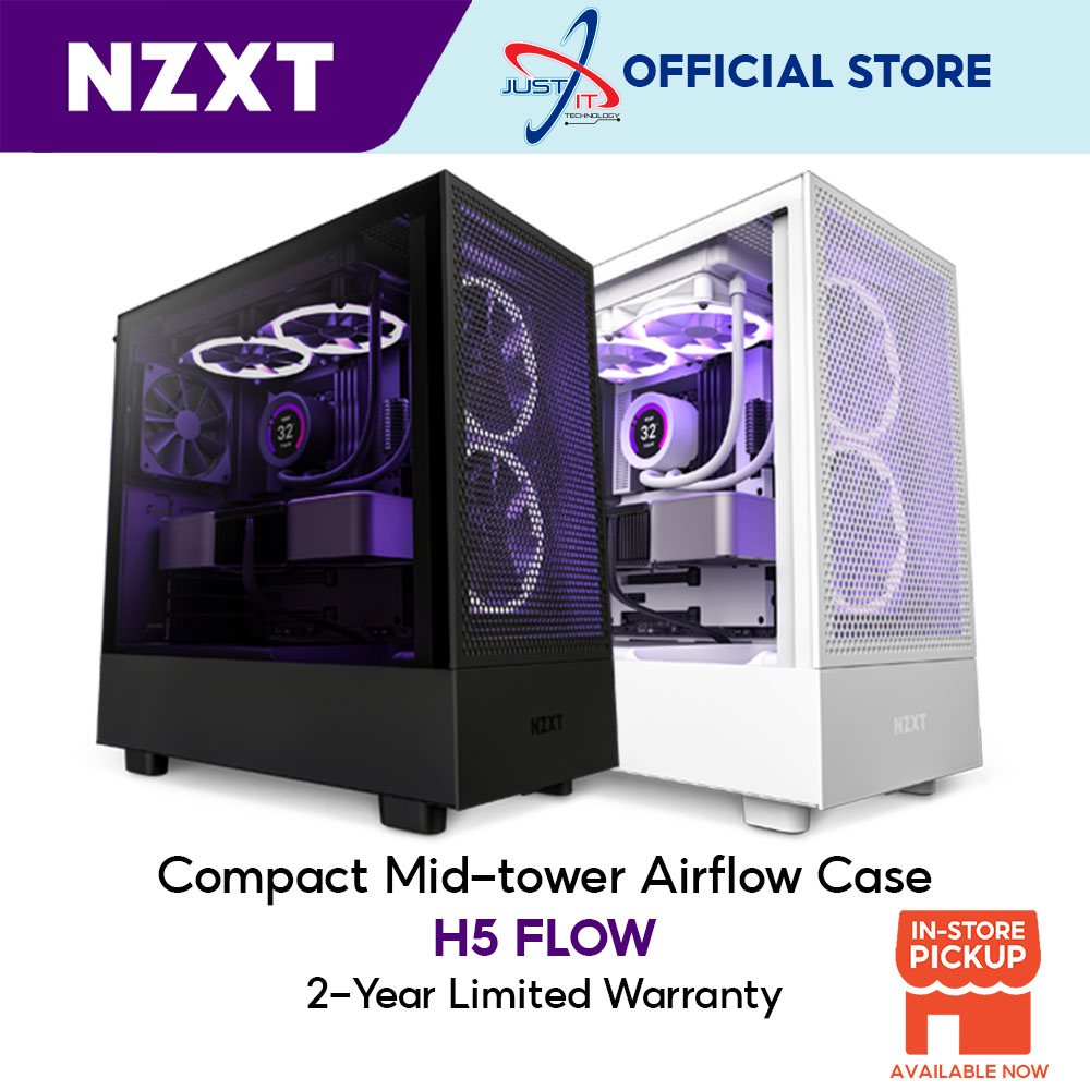 NZXT H5 FLOW / H5 FLOW RGB Compact Mid-tower Airflow Gaming Case ...