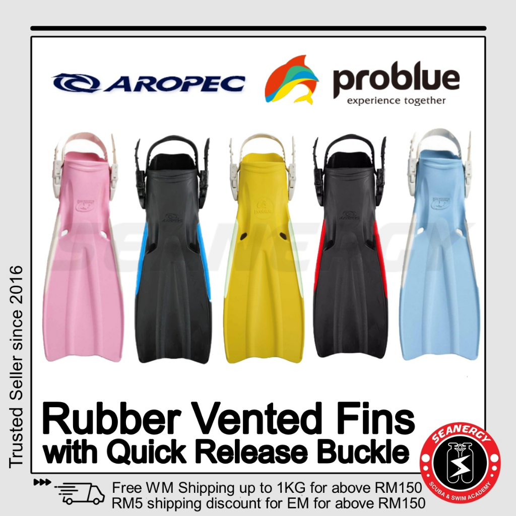 Aropec Problue Rubber Vented Fins with Quick Release Buckle Coco Fin ...