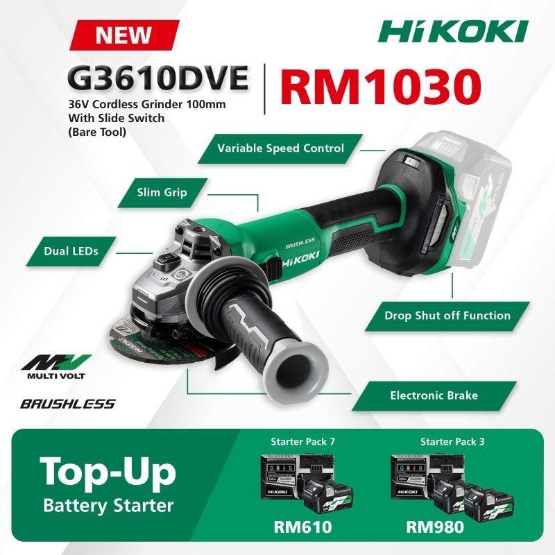 Hikoki discount 36v grinder