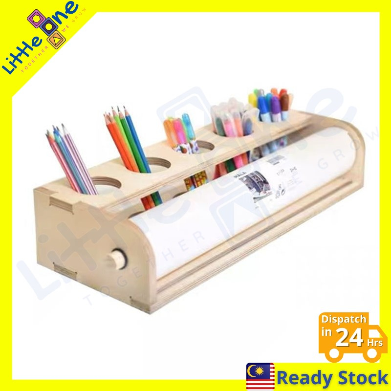 Drawing Paper Roll Holder with Storage Cup Slot Sketch Paint Coloring