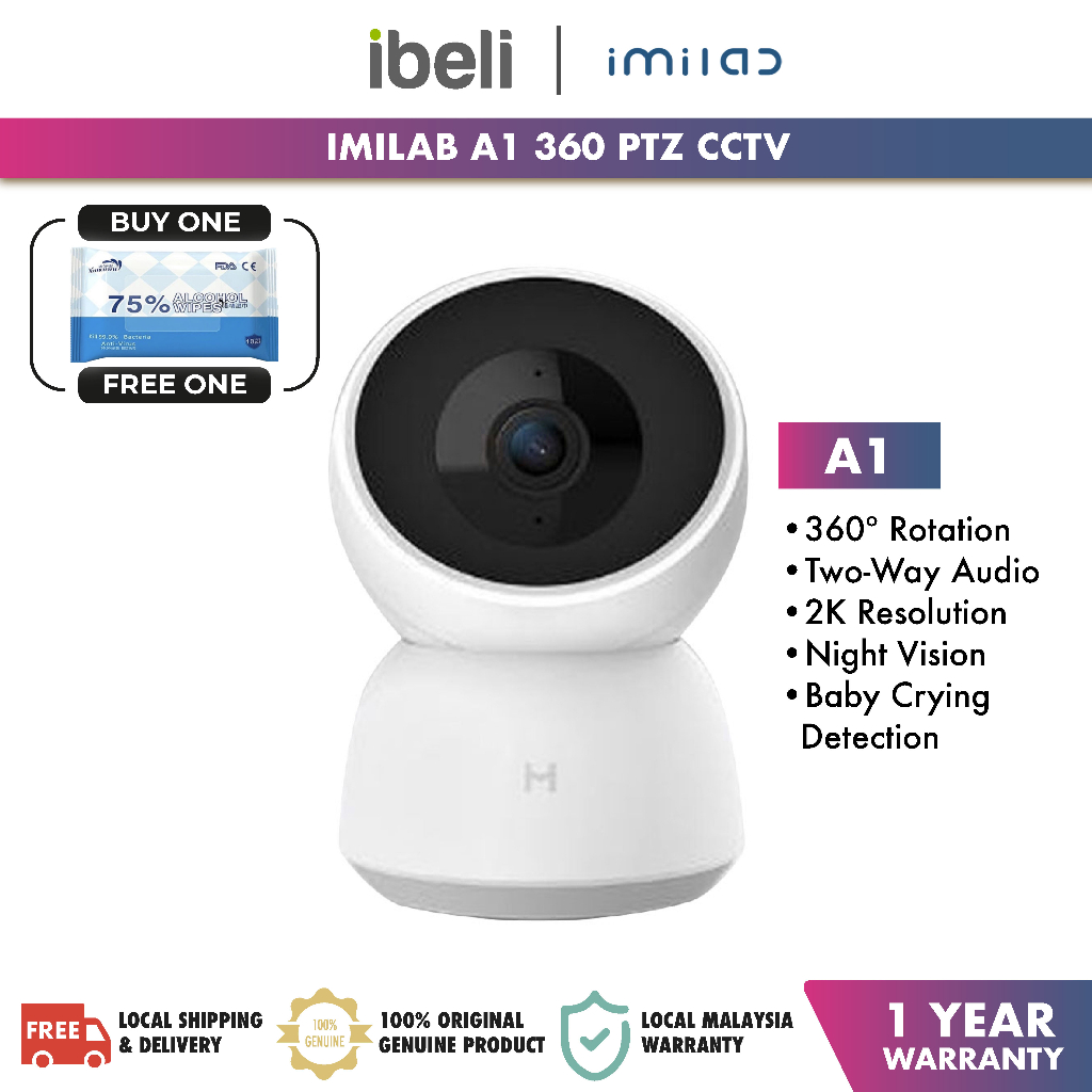 Global Version IMILAB A1 360 PTZ Smart Camera Baby Monitor IP Cam CCTV ...