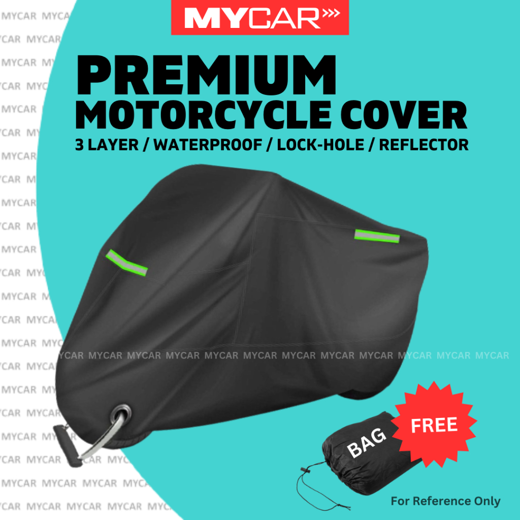 Motor cover set waterproof canvas sarung kain tutup balut moto alas
