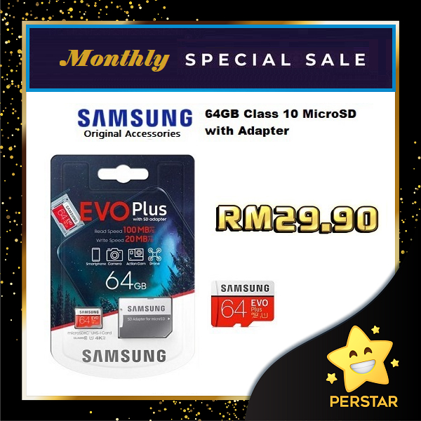 Samsung Original Memory Card 64GB / Class 10 100MB/s / 64GB with
