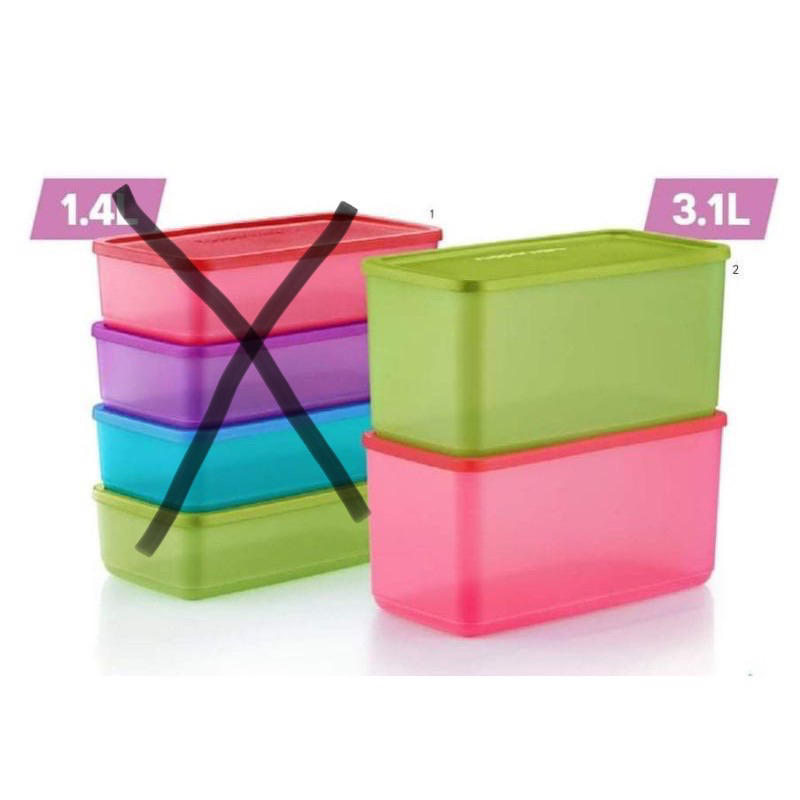 Tupperware 3.1L Double So Fresh Rectangular (2pcs) | Shopee Malaysia