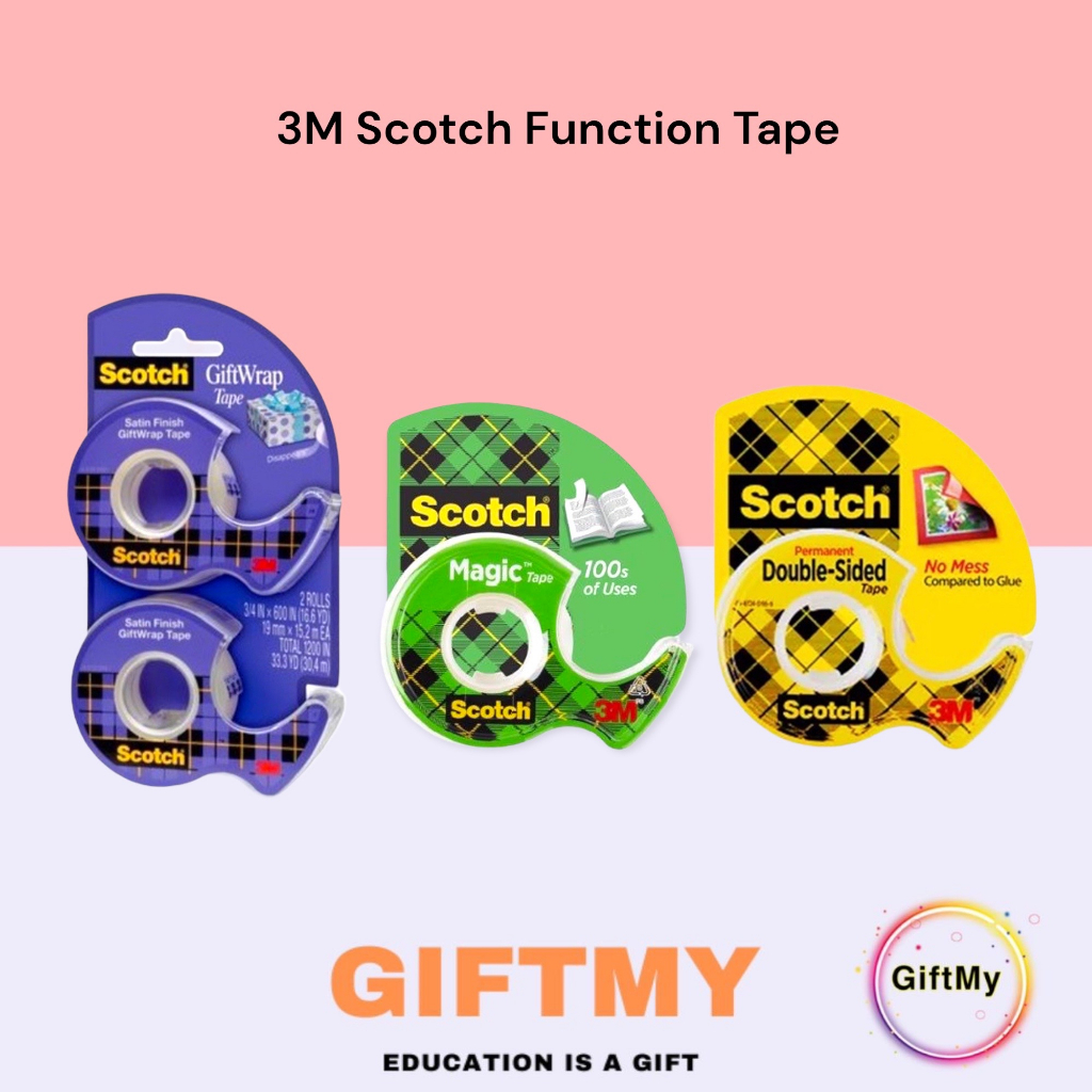 3M Scotch Function Tape Doublesided Tape Magic Tape Giftwrap Tape