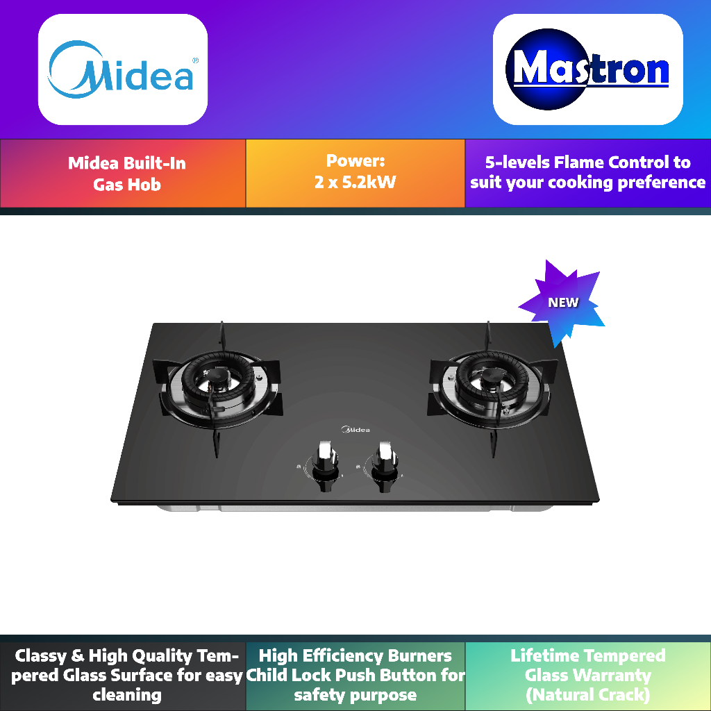 Midea 5 2kw Built In Gas Hob Mgh 76q60b Dapur Gas Tanam Midea 2023 New Model Shopee Malaysia