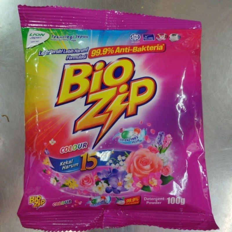 Bio Zip Detergent Powder Colour 100g Shopee Malaysia