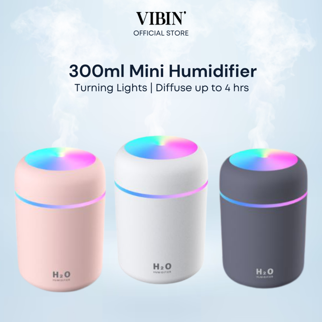 VIBIN' Ultrasonic Turning Color Cup Aroma Humidifier USB Diffuser for