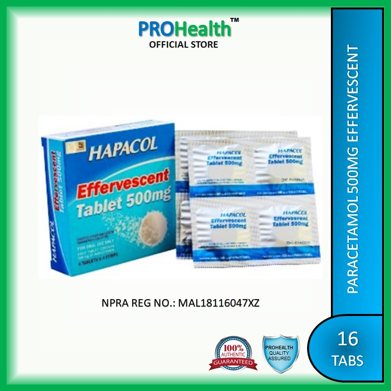 HAPACOL 500mg PARACETAMOL EFFERVESCENT TABLET 16S EXPIRY07/2024