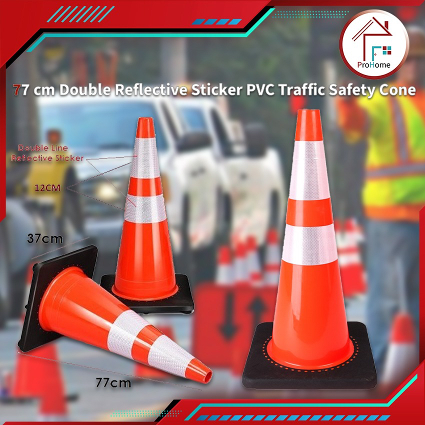 HEAVY DUTY 30" SAFETY CONE / TRAFFIC CONE RUBBER BASE / SAFETY CONE TRAFFIC CONE ROAD CONE / KON
