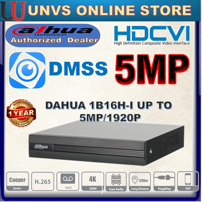 Dahua 16 Channel Recoder 16CH DVR Full HD 5.0MP DH-XVR1B16H-I UP TO 5MP ...