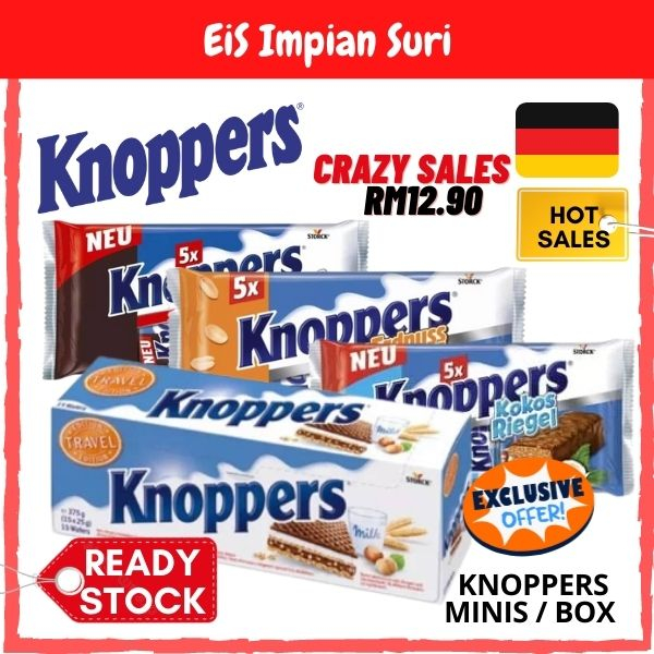 Ready Stock Storck Knoppers Travel Edition Chocolate G X G Knoppers Minis Erdnuss