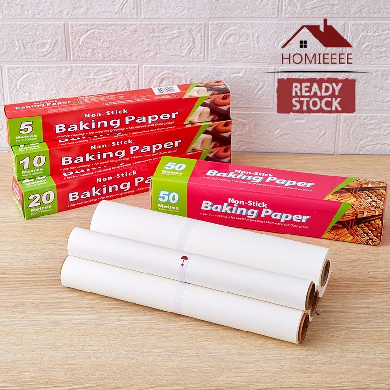 Commercial Unbleached Baking Parchment Paper Roll 5mx300mm with