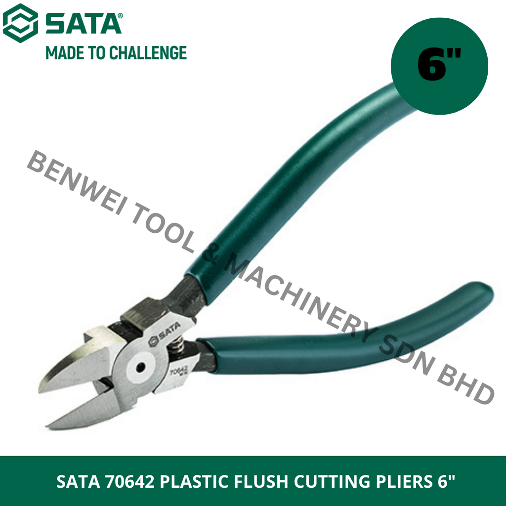 SATA 70642 PLASTIC FLUSH CUTTING PLIERS 6" / CUTTER PLIERS / DIAGONAL