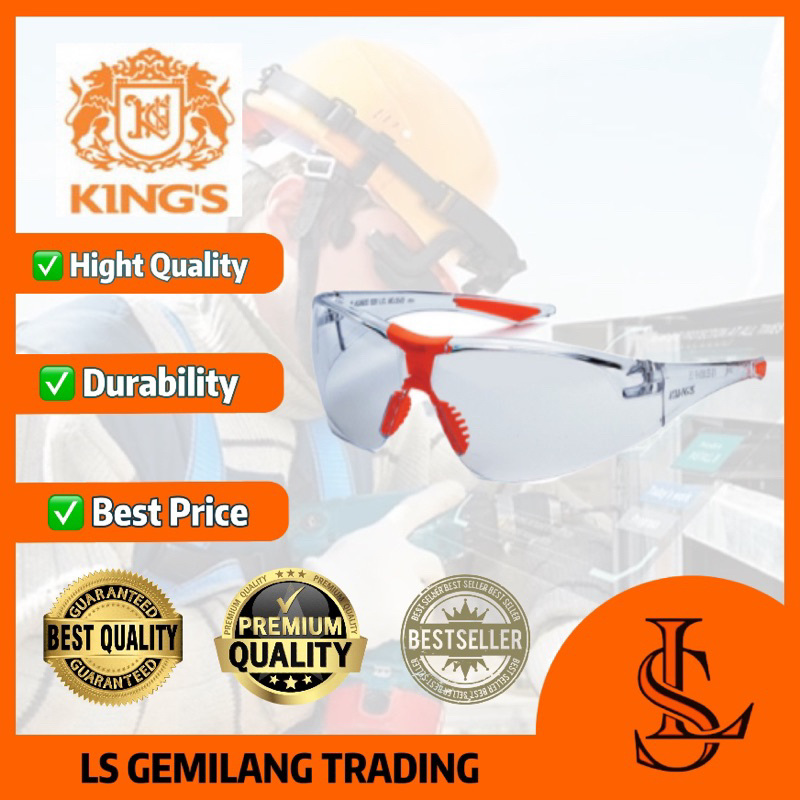 KING'S Safety Eyewear Clear Smoke black KING Glasses Spectacle Sporty