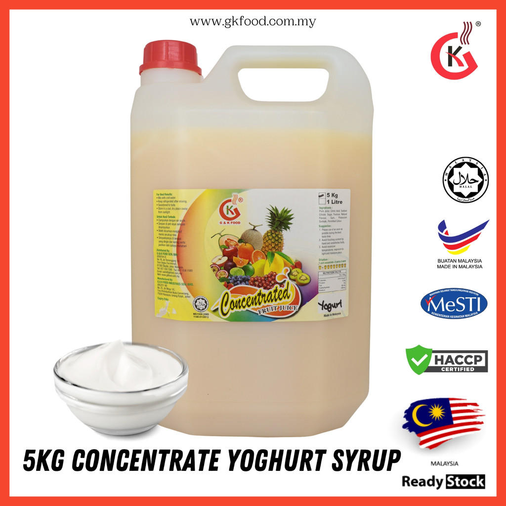 G&K 18 Concentrate Yoghurt Syrup 5kg(4L) Syrup Yogurt Pekat Halal