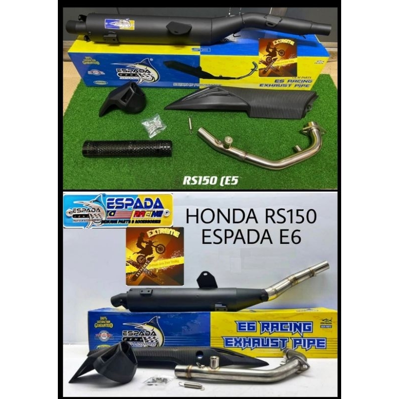 ESPADA RACING EXHAUST PIPE RS150 E5/ E6 OPEN EXHAUST/ BP1 BACK PRESSURE ...