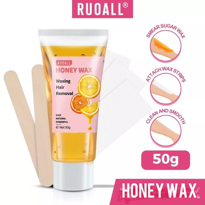 RUOALL Natural Honey Wax Hair Removal Wax Kit 100 Organic for Legs
