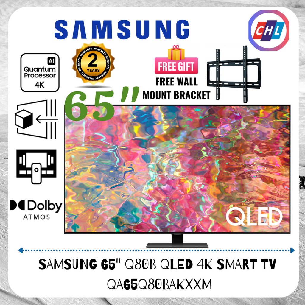 Samsung New Arrival 65 Q80b Qled 4k Smart Tv Qa65q80bakxxm Free Tv Bracket Samsung 6866