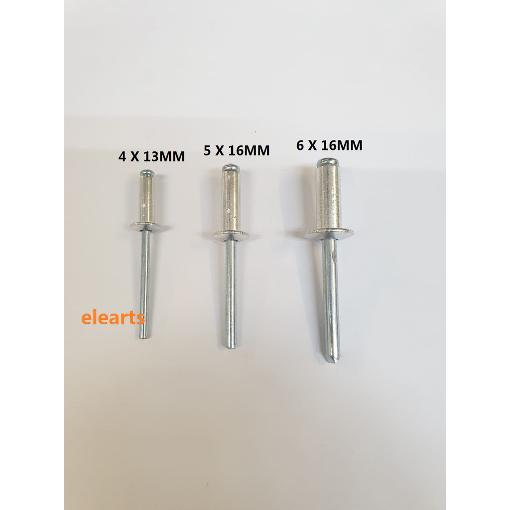 ALUMINIUM BLIND RIVET 4 X 13MM / 5 X 16MM / 6 X 16MM (30PCS/BAG ...