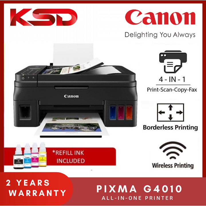 CANON PIXMA G4010 Refillable Ink Tank All-In-One Printer (Include Ink ...