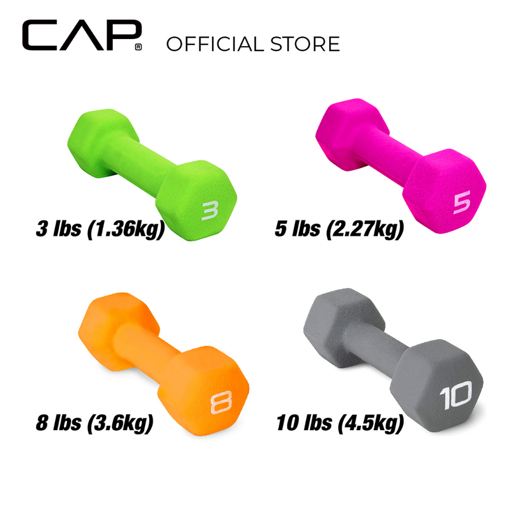 CAP Neoprene Dumbbell 3lbs 1.36kg 5lbs 2.27kg 8lbs 3.6kg 10lbs 4.5kg Shopee Malaysia