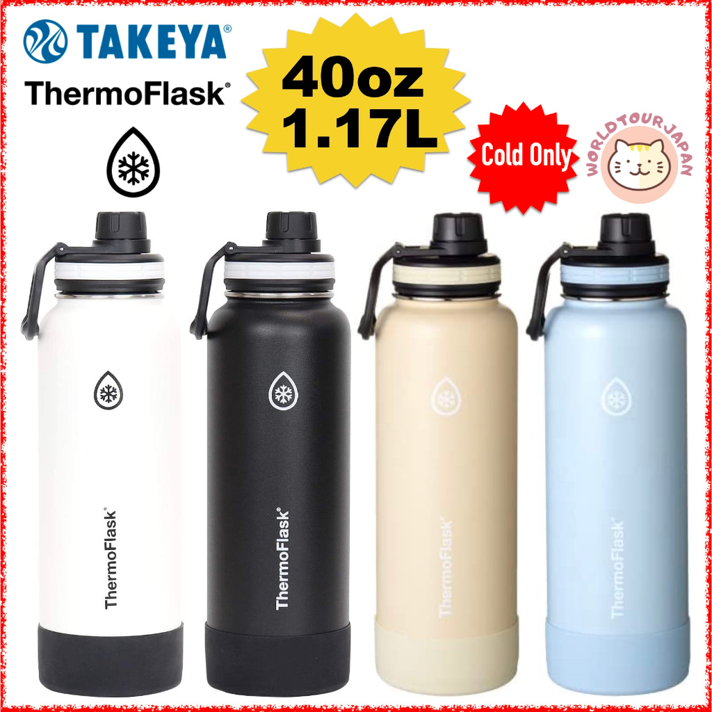 Takeya 40oz Stainless Steel ThermoFlask Insulated Water Bottle, 2-pack