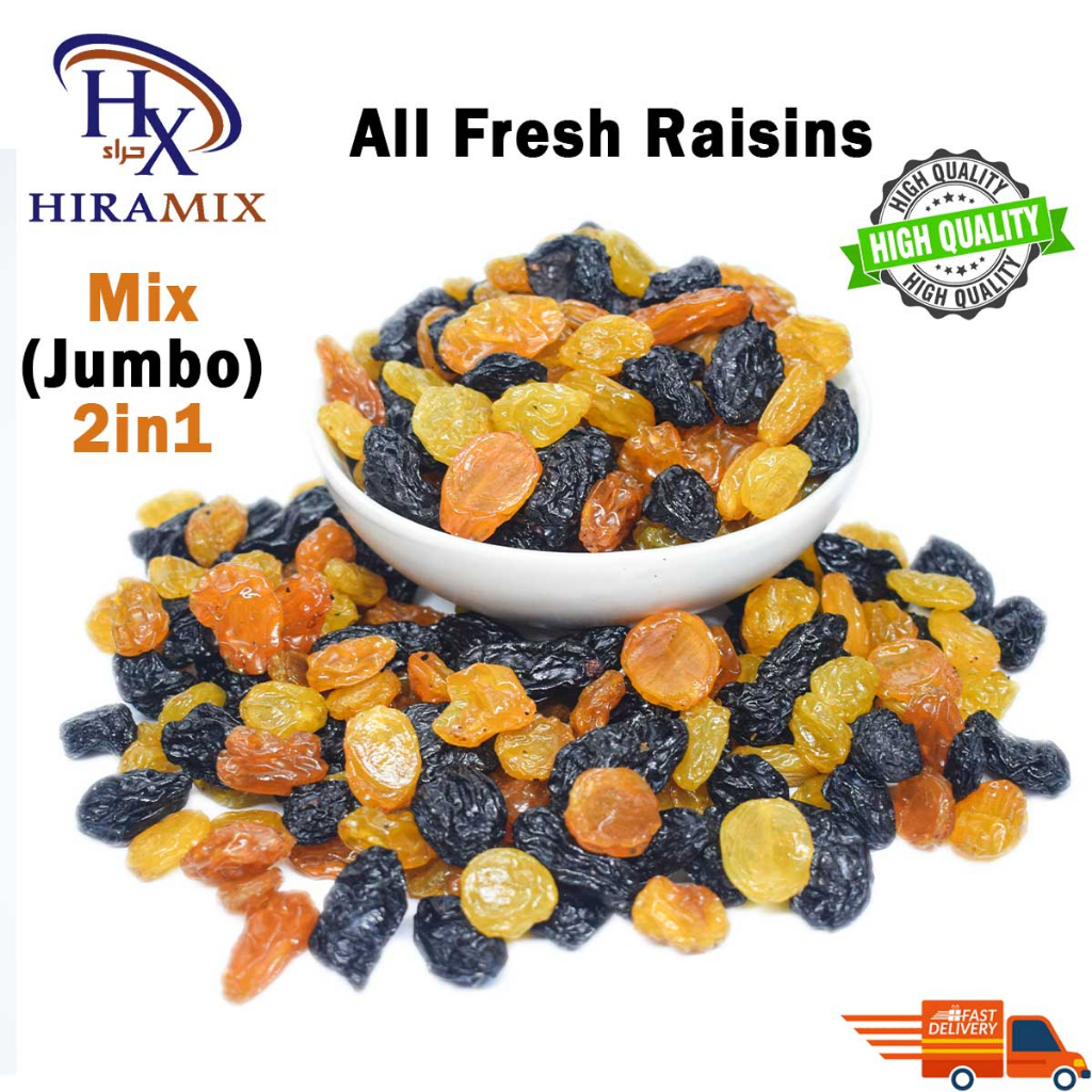 Mix Jumbo Raisins 2 in 1 | Kismis Besar Campur 2 dalam 1 | Black Jumbo ...