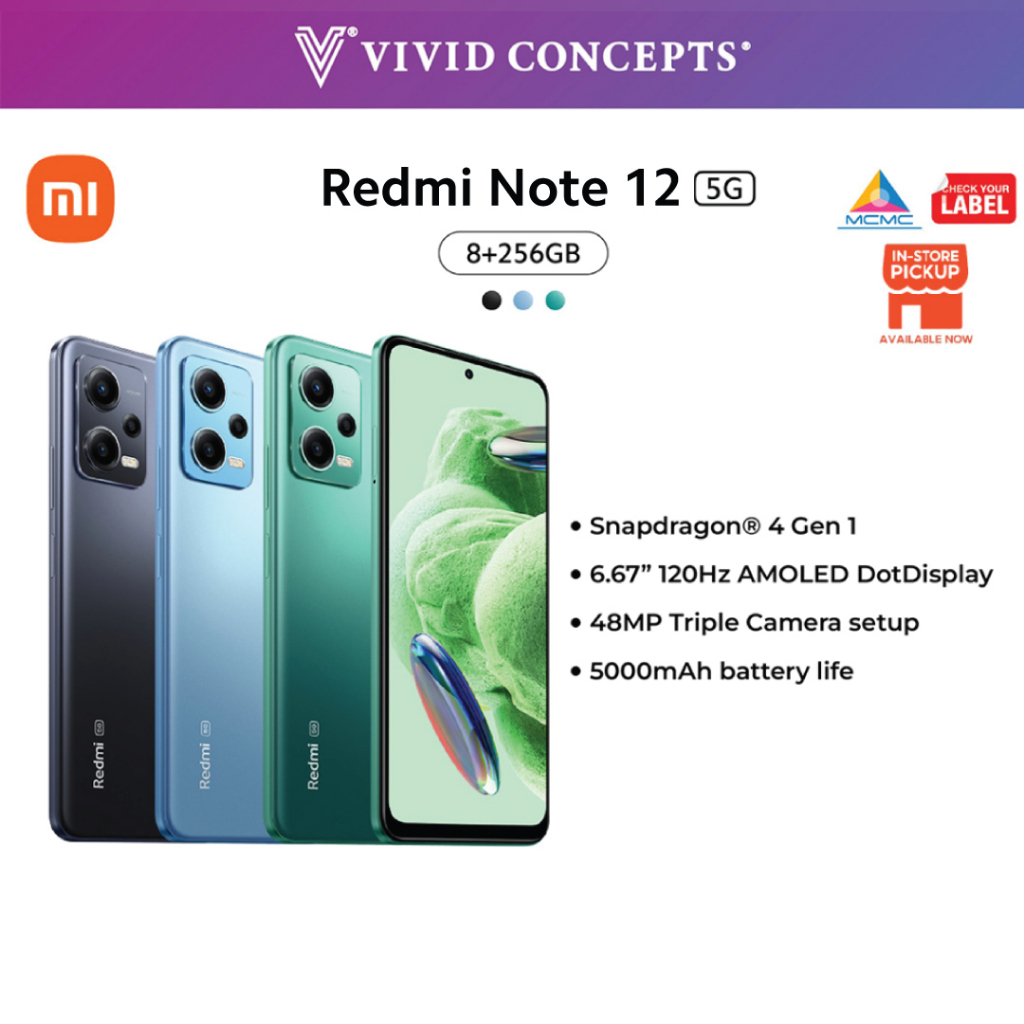 [MY Set] Xiaomi Redmi Note 12 5G (8+256GB) | NFC | 6.67