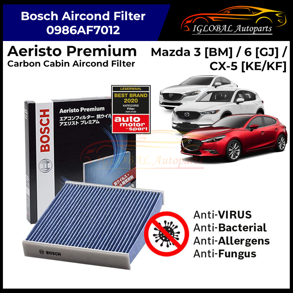 Bosch Aeristo Premium Activated 0986AF7012 APZ07 Carbon Cabin Air