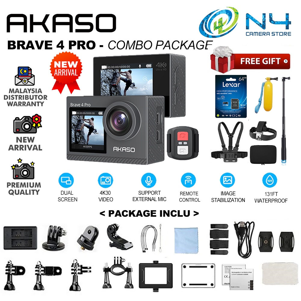 Akaso brave best sale 4 4k 20mp