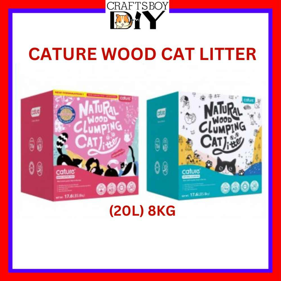 Cature Natural Wood Clumping Cat Litter (20L/8kg) Smart Pellets / Odor