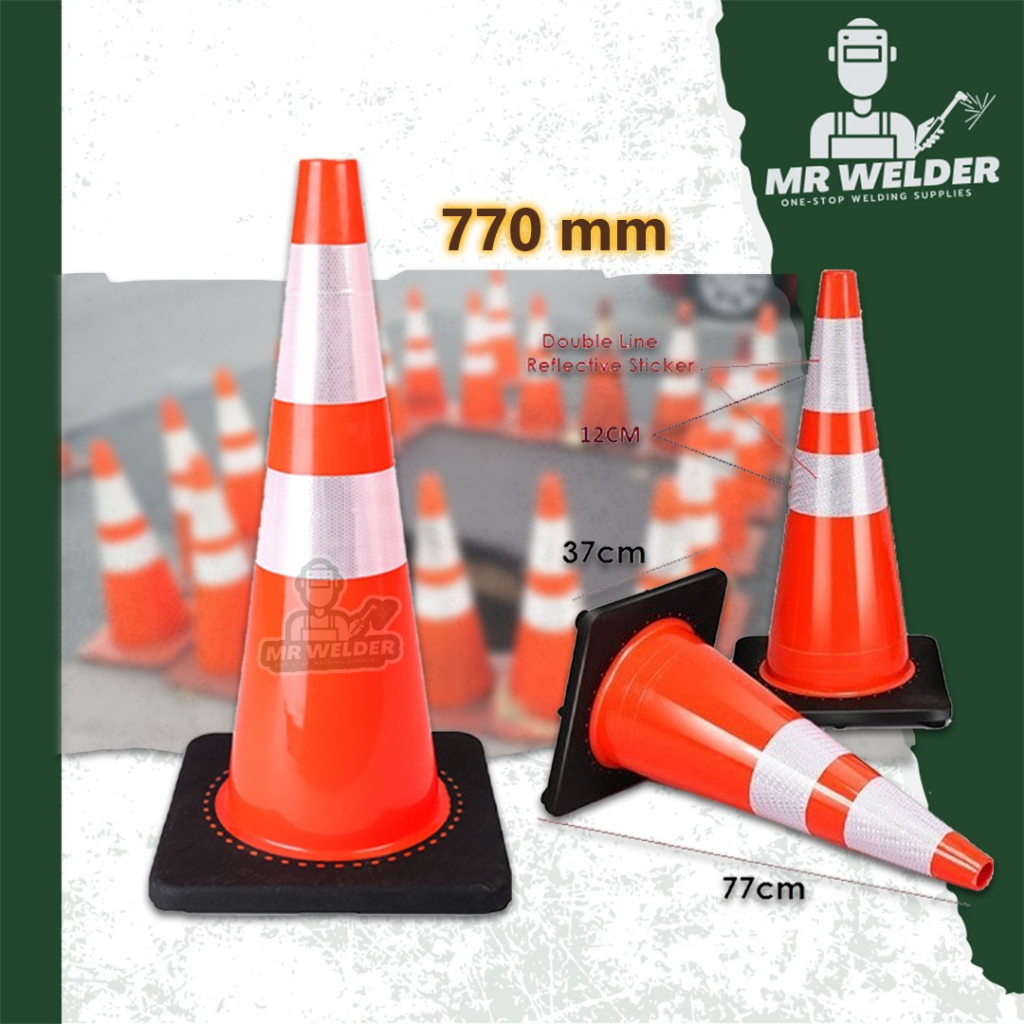 HEAVY DUTY 30" SAFETY CONE / TRAFFIC CONE RUBBER BASE / Heavy Duty Kon