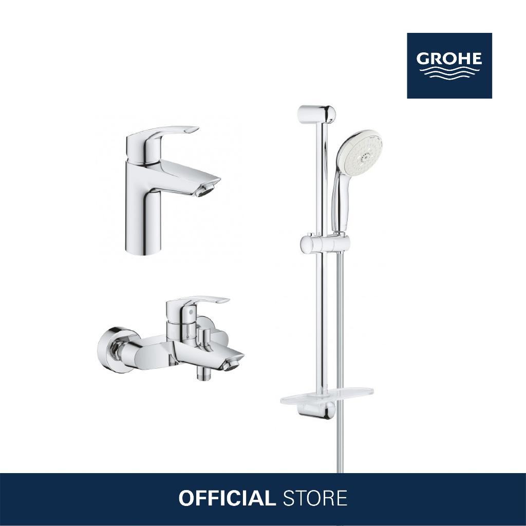 GROHE Eurosmart Bathroom Renovation Set (Shower Rail + Bath & Shower