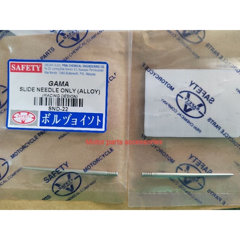 SAFETY ORIGINAL GAMA CARBURETOR SLIDE NEEDLE ( ALLOY) ONLY SAFETY JAPAN ...
