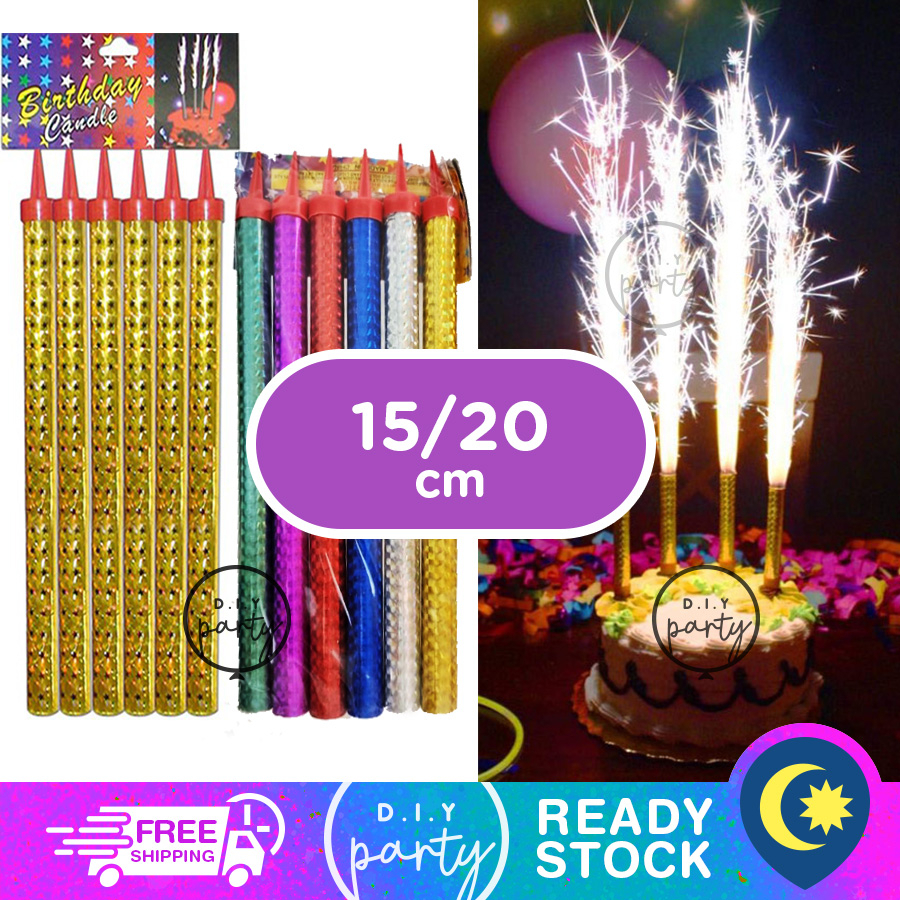 6 PCS 15cm 25 Firework sparkler fire Candles Birthday Celebration ...