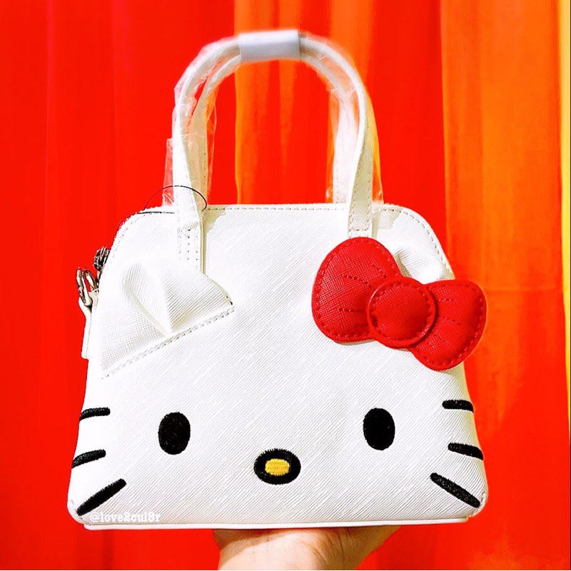 USA Loungefly x Sanrio Hello Kitty Classic Face Mini White Dome Crossbody Bag