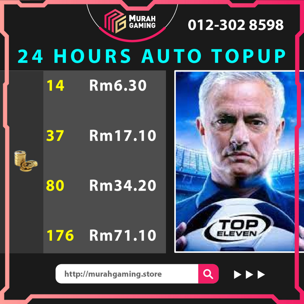 Top Eleven 24hours AUTO TOP UP Shopee Malaysia