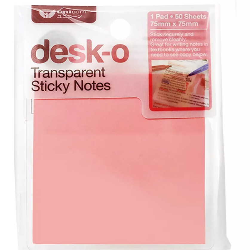 Unicorn Stationery Transparent Sticky Notes (RANDOM PICK COLOR ...