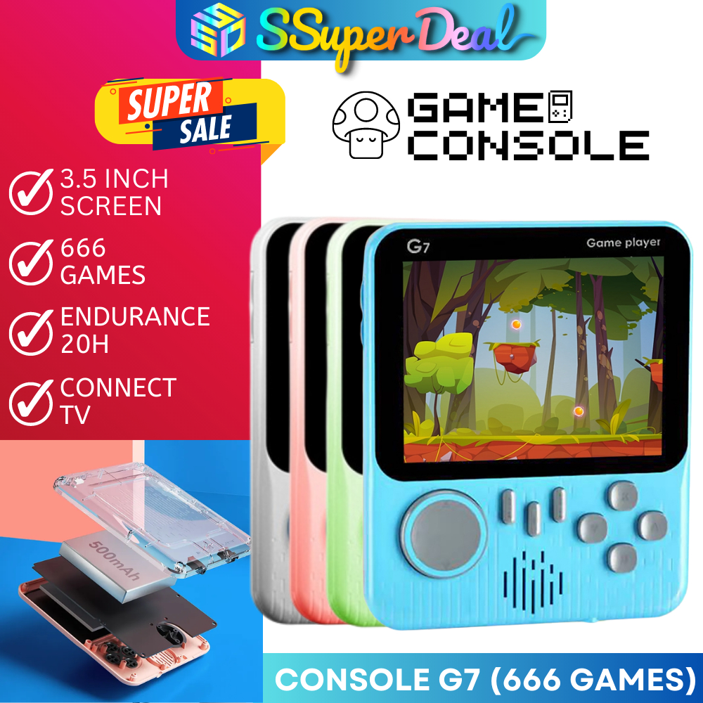 G7 3.5inch High-Defination Retro Handheld Game Console Supports TV 666 ...