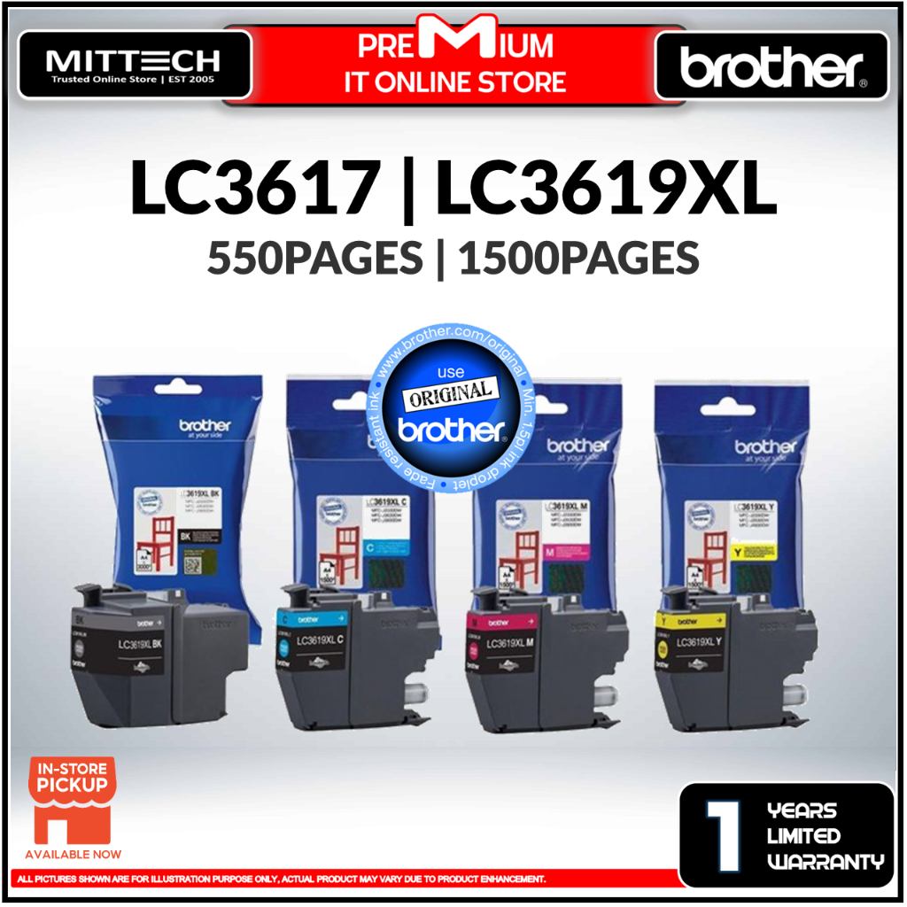 Brother Original Genuine Ink Cartridge LC3617 LC3619XL For MFCJ2330DW