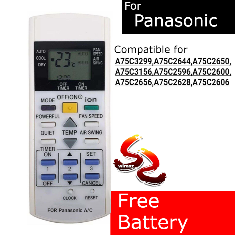 PANASONIC AIR CONDITIONER REMOTE CONTROL replacement ION a75c2600