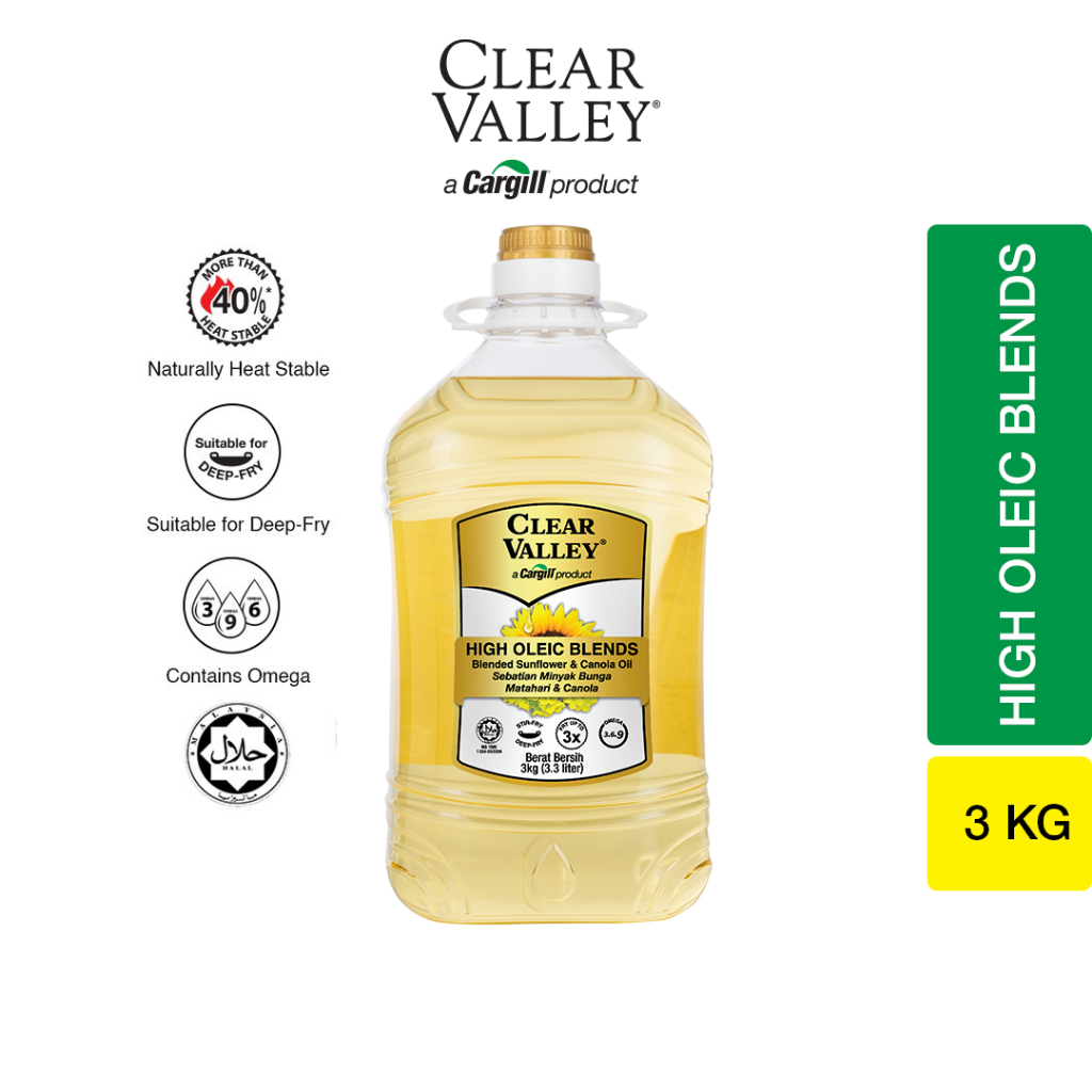 Clear Valley® High Oleic Sunflower and Canola Cooking Oil (3kg/3.3L