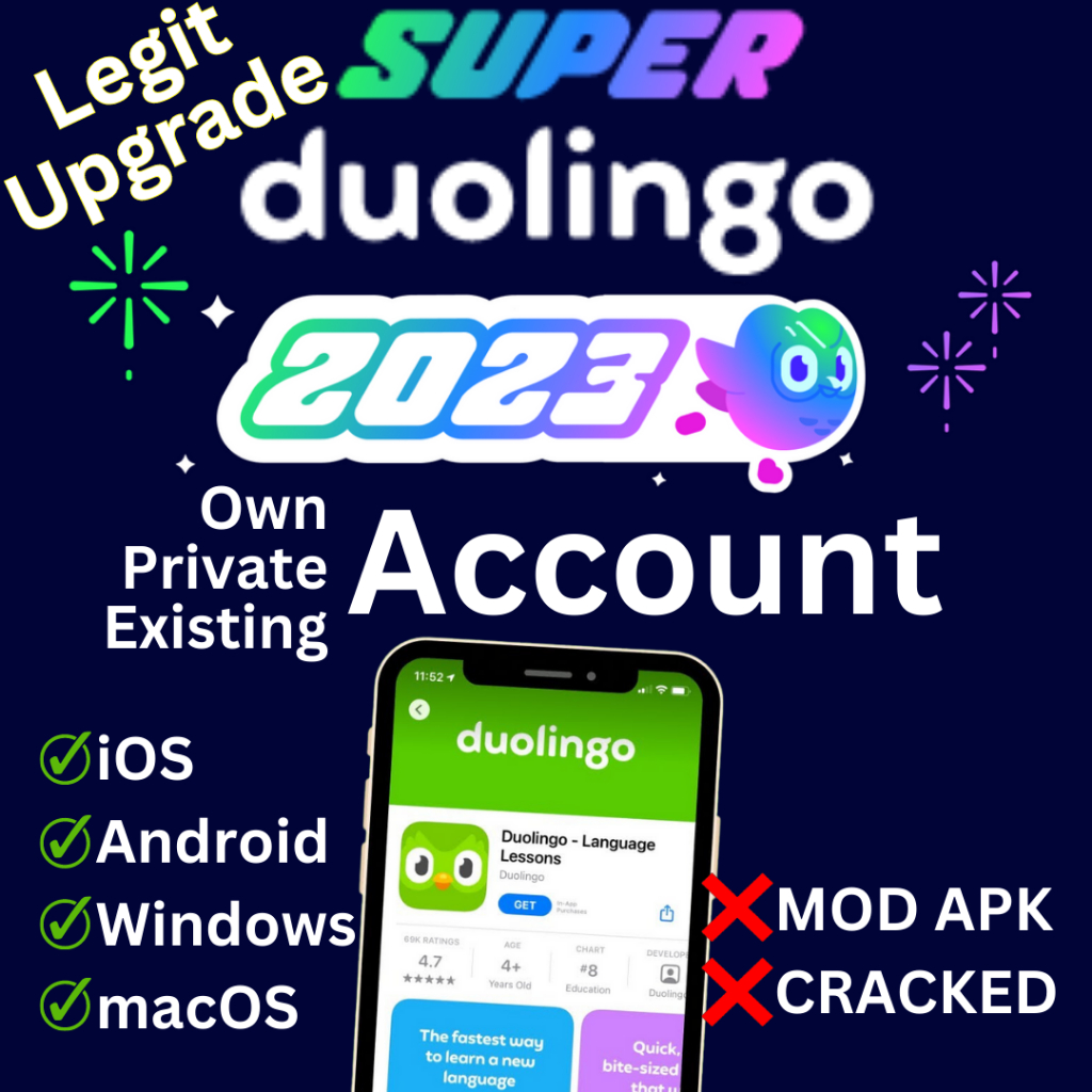 [Genuine] SUPER Duolingo Upgrade | IOS | Android | PC | MacOS | IPadOS ...